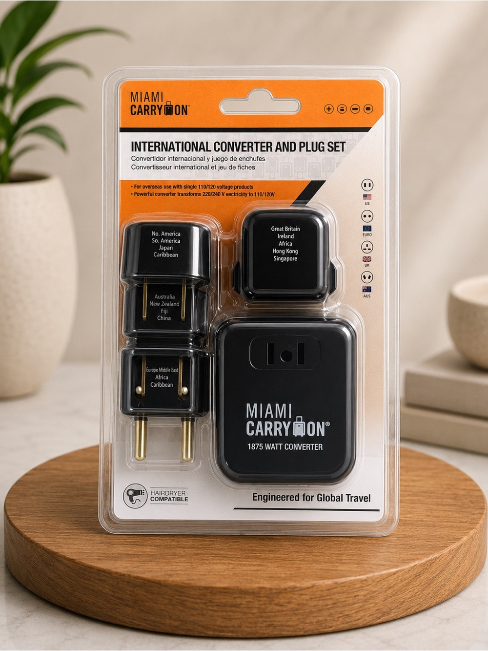 International Travel Converter and Plug Set